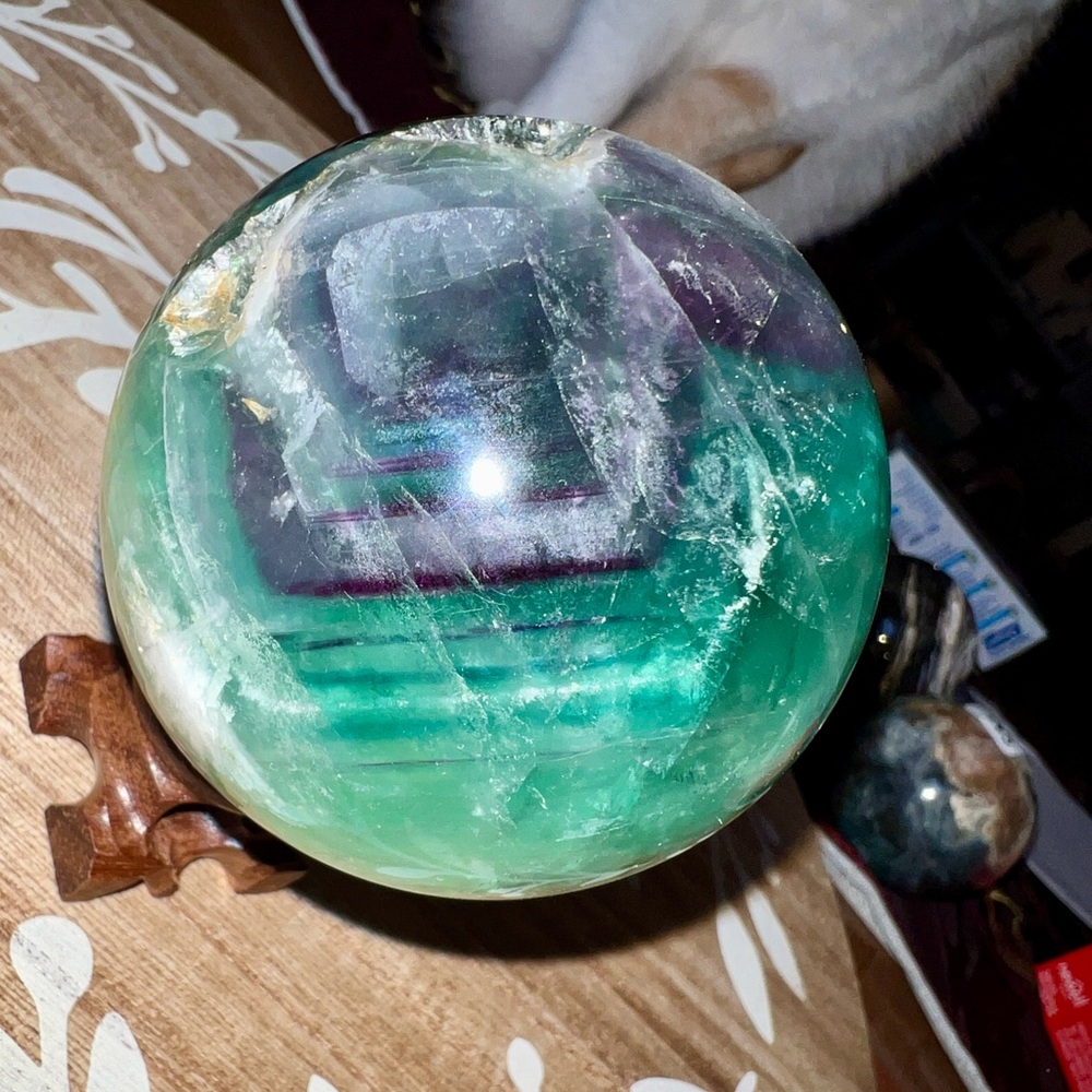 Large Fluorite Crystal Sphere 75mm